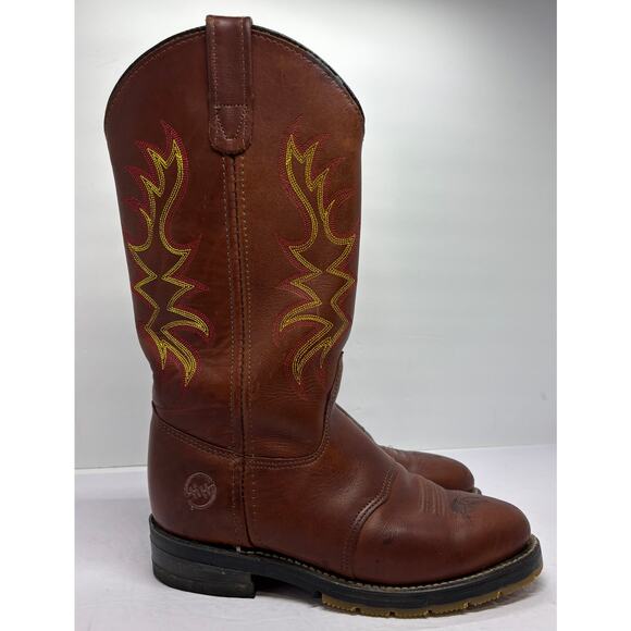 Double H Aeroglide 6.5M Leather Cowboy Boots Steel Toe? Brown